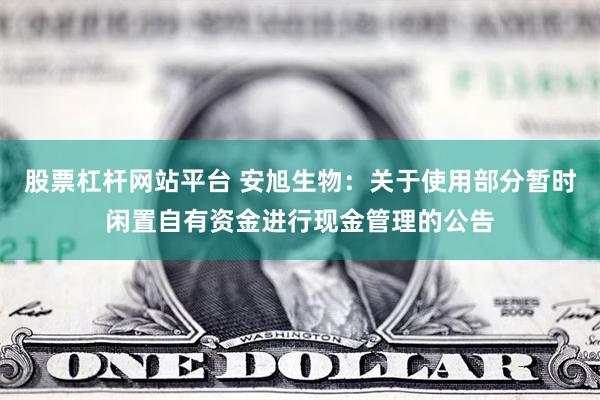 股票杠杆网站平台 安旭生物：关于使用部分暂时闲置自有资金进行现金管理的公告