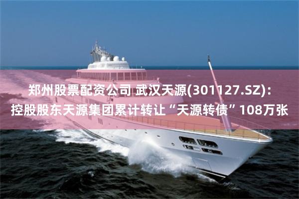 郑州股票配资公司 武汉天源(301127.SZ)：控股股东天源集团累计转让“天源转债”108万张