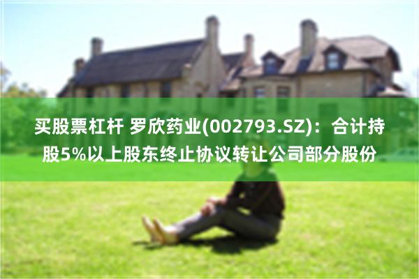 买股票杠杆 罗欣药业(002793.SZ)：合计持股5%以上股东终止协议转让公司部分股份