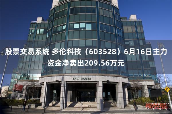 股票交易系统 多伦科技（603528）6月16日主力资金净卖出209.56万元
