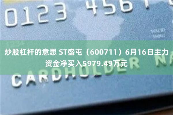炒股杠杆的意思 ST盛屯（600711）6月16日主力资金净买入5979.49万元