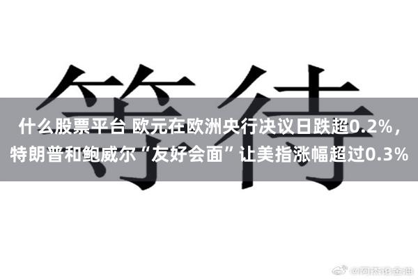 什么股票平台 欧元在欧洲央行决议日跌超0.2%，特朗普和鲍威尔“友好会面”让美指涨幅超过0.3%