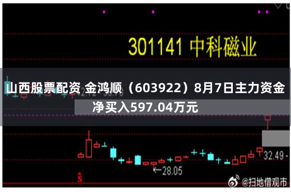 山西股票配资 金鸿顺（603922）8月7日主力资金净买入597.04万元