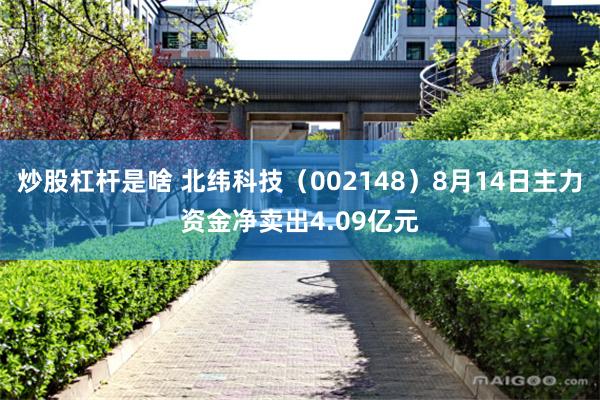 炒股杠杆是啥 北纬科技（002148）8月14日主力资金净卖出4.09亿元
