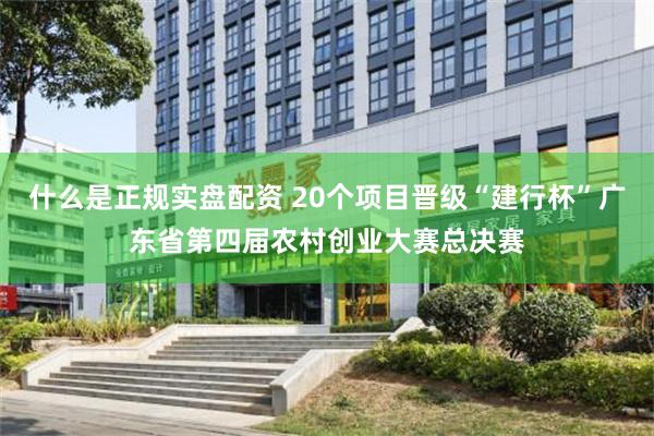 什么是正规实盘配资 20个项目晋级“建行杯”广东省第四届农村创业大赛总决赛