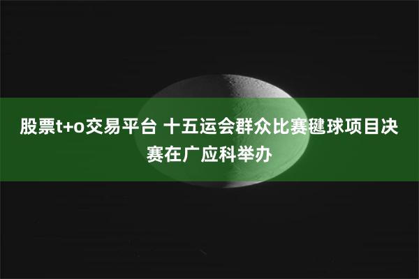 股票t+o交易平台 十五运会群众比赛毽球项目决赛在广应科举办