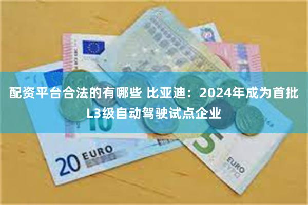 配资平台合法的有哪些 比亚迪：2024年成为首批L3级自动驾驶试点企业