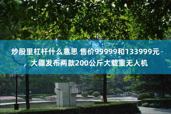 炒股里杠杆什么意思 售价99999和133999元，大疆发布两款200公斤大载重无人机