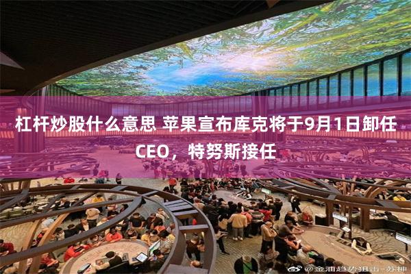 杠杆炒股什么意思 苹果宣布库克将于9月1日卸任CEO，特努斯接任