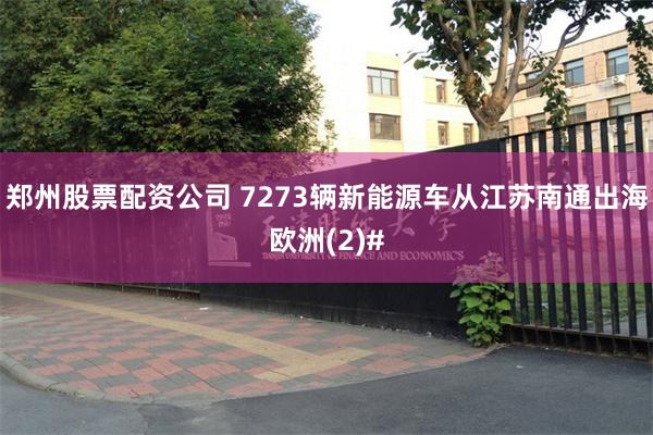 郑州股票配资公司 7273辆新能源车从江苏南通出海欧洲(2)#