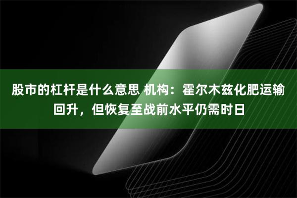 股市的杠杆是什么意思 机构：霍尔木兹化肥运输回升，但恢复至战前水平仍需时日