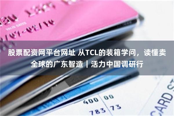 股票配资网平台网址 从TCL的装箱学问,读懂卖全球的广东智造|活力中国调研行
