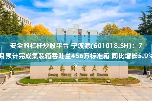 安全的杠杆炒股平台 宁波港(601018.SH)：7月预计完成集装箱吞吐量456万标准箱 同比增长5.9%