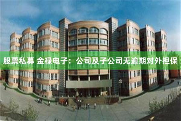 股票私募 金禄电子：公司及子公司无逾期对外担保