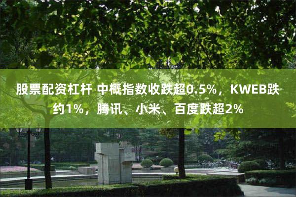 股票配资杠杆 中概指数收跌超0.5%，KWEB跌约1%，腾讯、小米、百度跌超2%