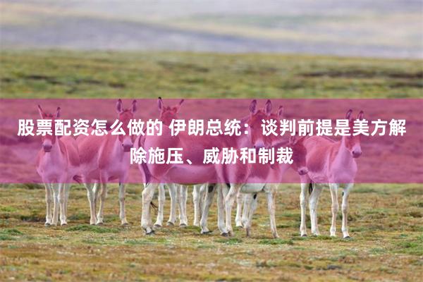 股票配资怎么做的 伊朗总统：谈判前提是美方解除施压、威胁和制裁